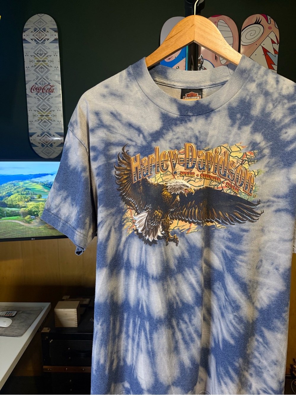Harley-Davidson Las Vegas Nevada Bleach Tie-Dye Eagle Graphic Tee